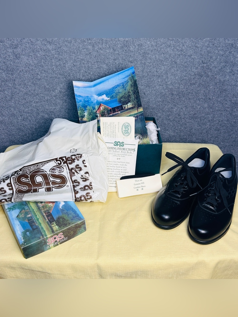 SAS Free Time Women’s 9 Black Leather Comfort Walking Shoes New Complete In Box - Picture 7 of 10